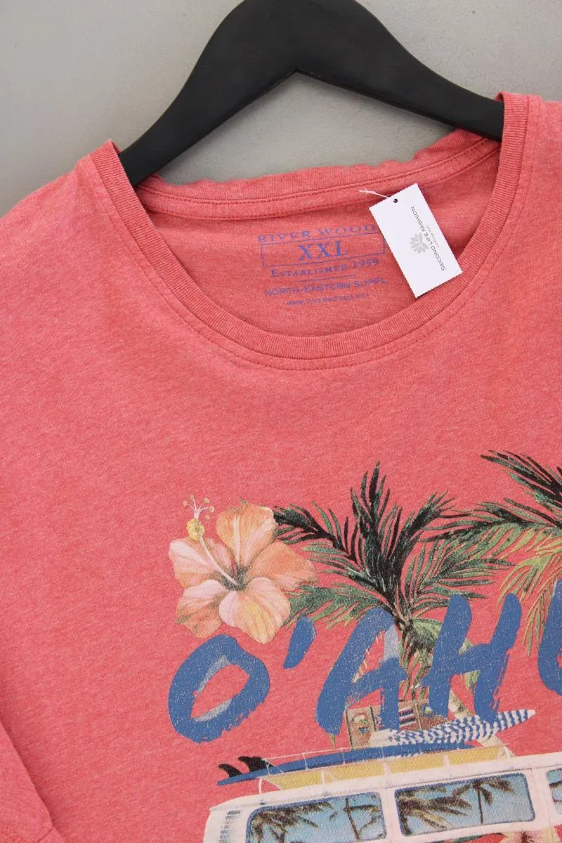 River Woods Printshirt für Herren Gr. XXL Kurzarm rot aus Baumwolle