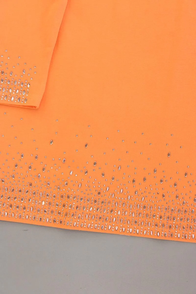 Viventy Bernd Berger Regular Shirt Gr. 42 3/4 Ärmel mit Nieten orange