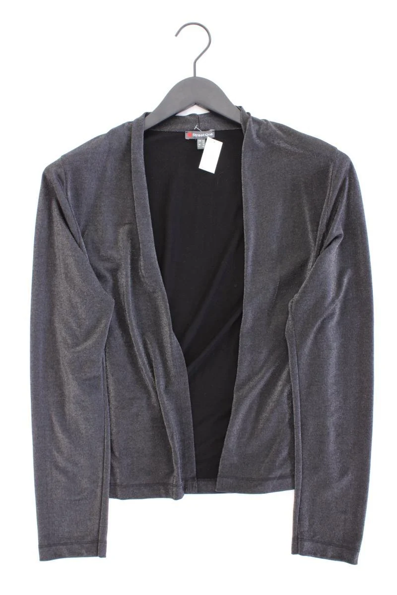 Street One Classic Cardigan Gr. 40 Langarm mit Glitzer silber