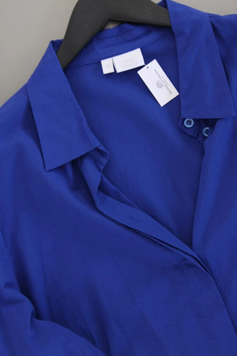 Alba Moda Blusenkleid Gr. 44 Langarm blau aus Baumwolle