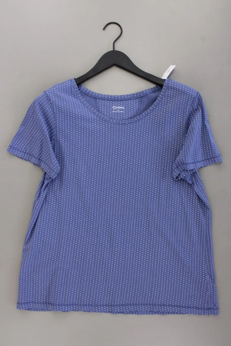 Maas Natur T-Shirt Gr. 44 gepunktet Kurzarm blau aus Baumwolle