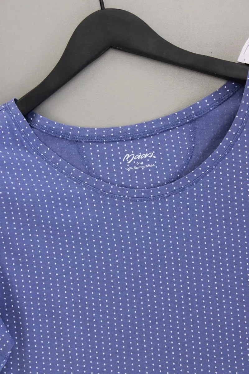 Maas Natur T-Shirt Gr. 44 gepunktet Kurzarm blau aus Baumwolle