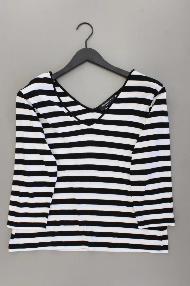 Benbarton Ringelshirt Gr. 44 gestreift 3/4 Ärmel schwarz aus Viskose