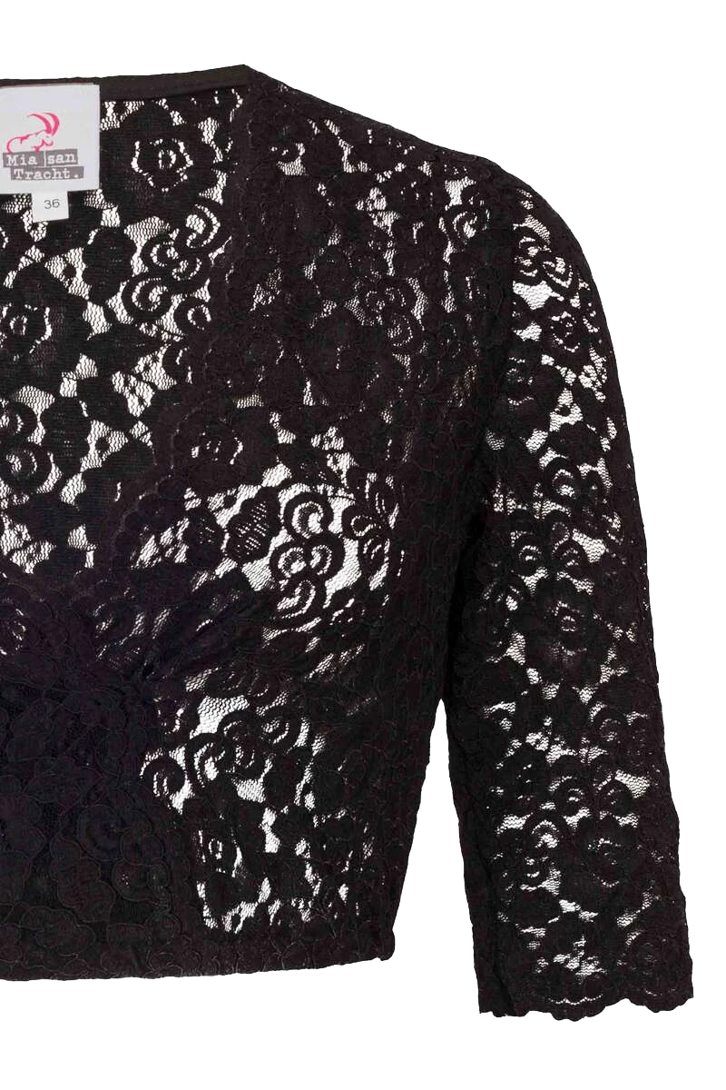 Dirndlbluse Spitze V-Ausschnitt