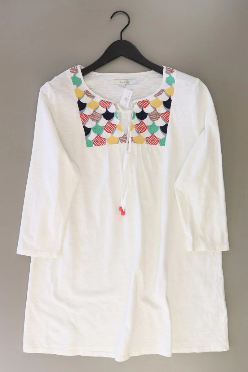 Boden Longshirt Gr. 44 3/4 Ärmel weiß aus Baumwolle