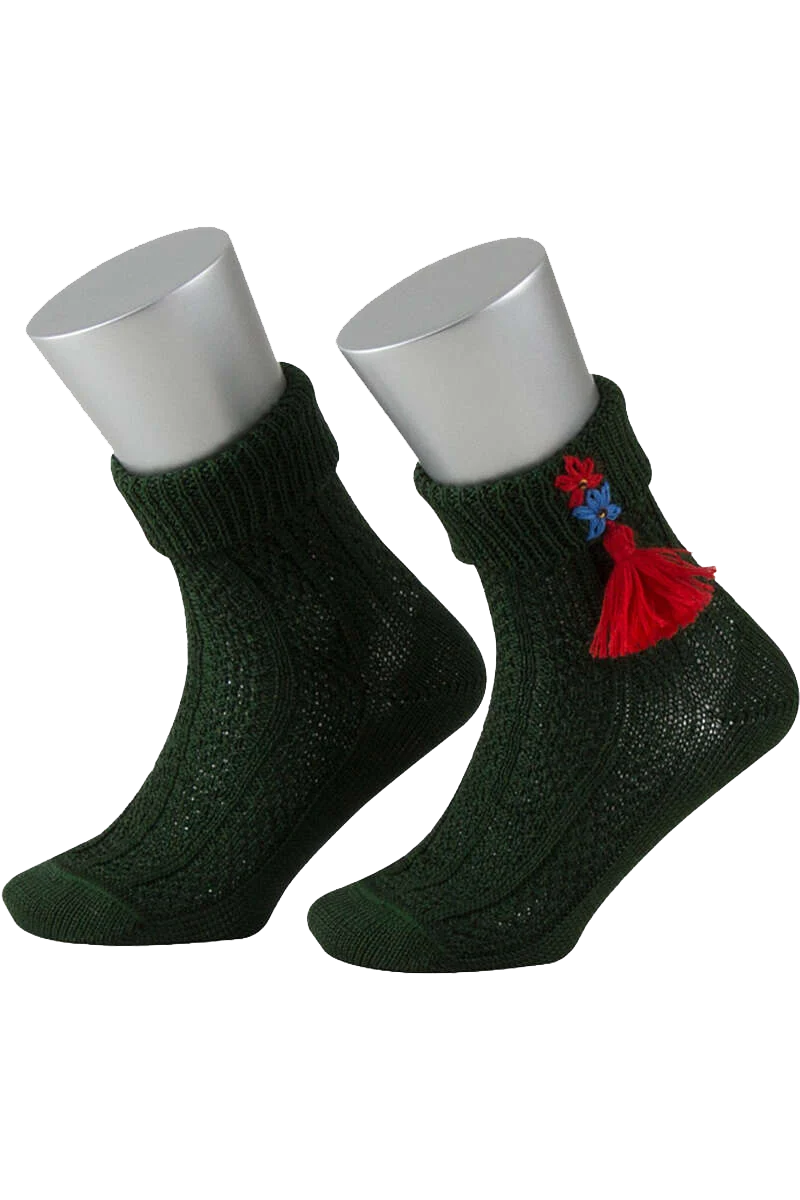 Kinder Trachten-Socke mit Blumen-Stickerei