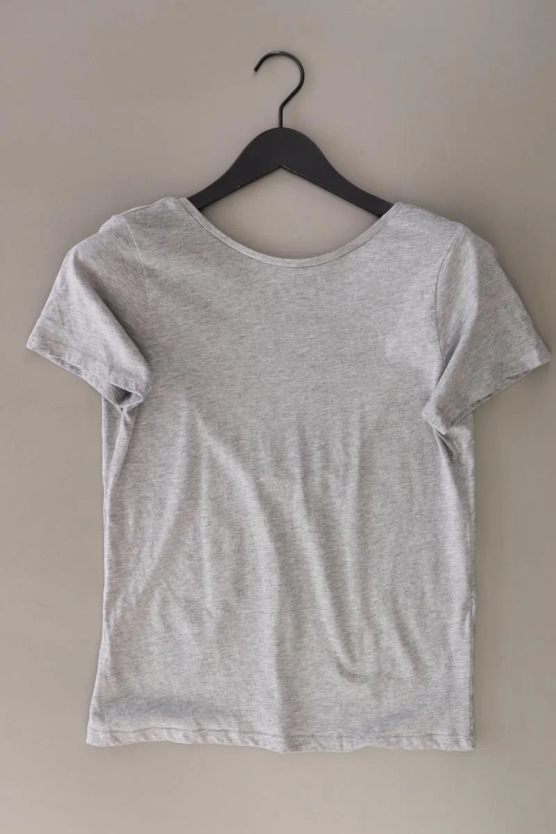 NA-KD Shirt mit großem Rückenausschnitt Gr. XS Kurzarm grau aus Baumwolle