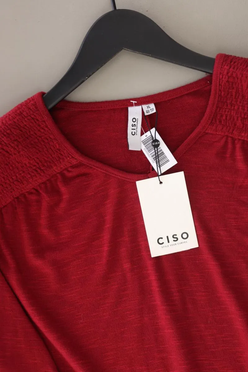 Ciso Classic Shirt Gr. 48/50 neu mit Etikett 3/4 Ärmel rot aus Viskose
