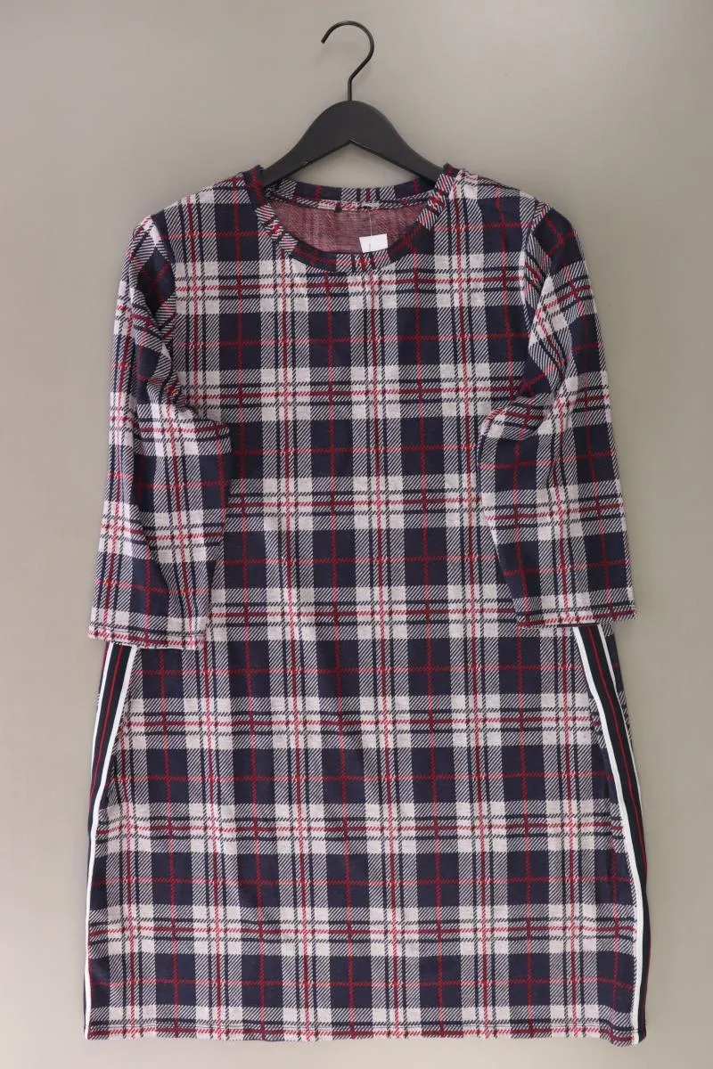 Adler Kleid Gr. 46/48 kariert 3/4 Ärmel mehrfarbig aus Polyester