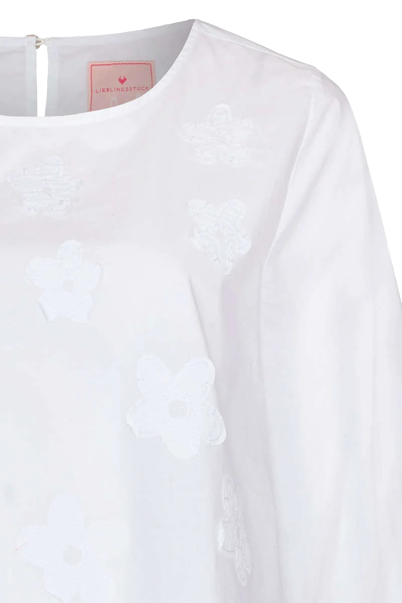 Damenbluse mit Blumenpatches 3/4- Arm