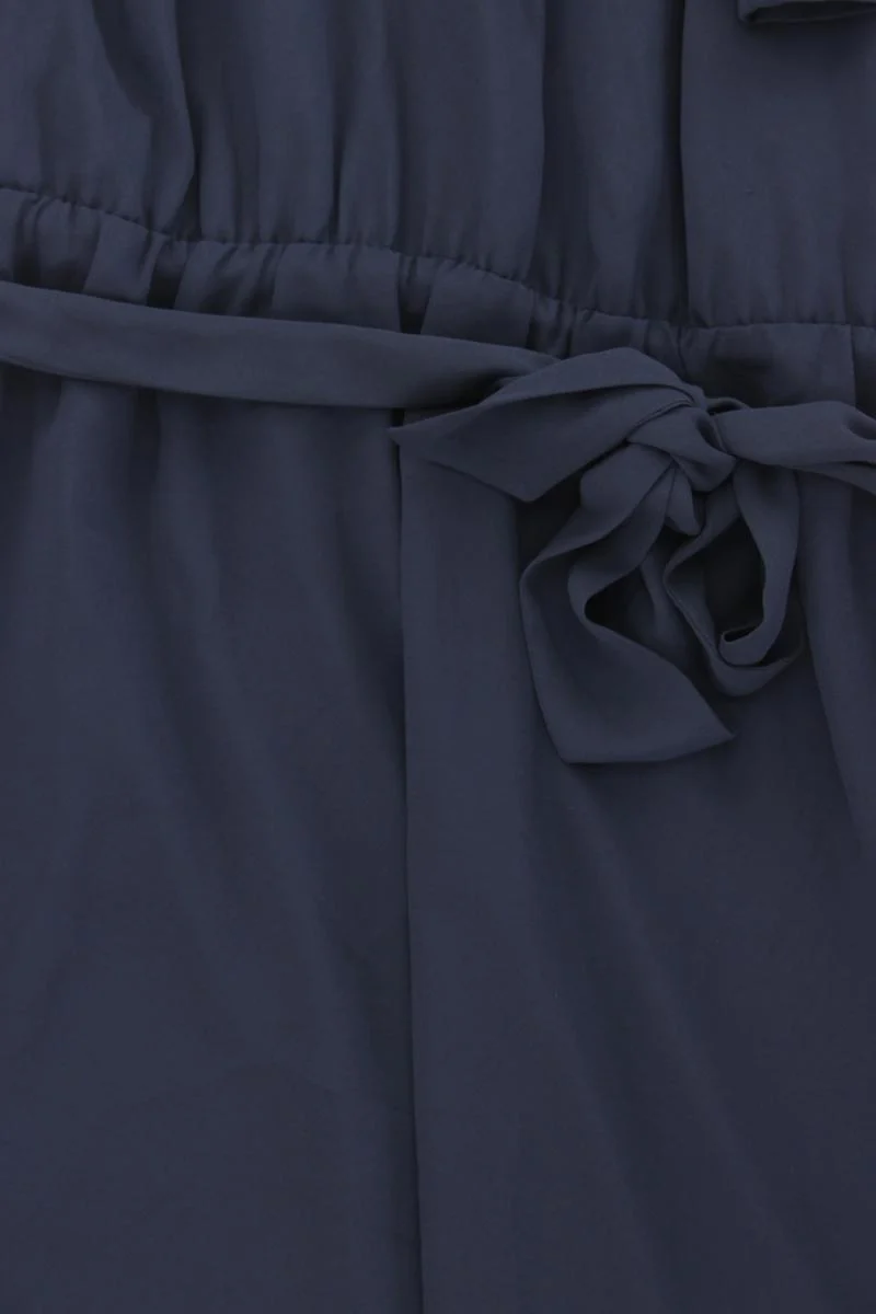 Mexx Chiffonkleid Gr. 36 mit Gürtel Kurzarm blau aus Polyester