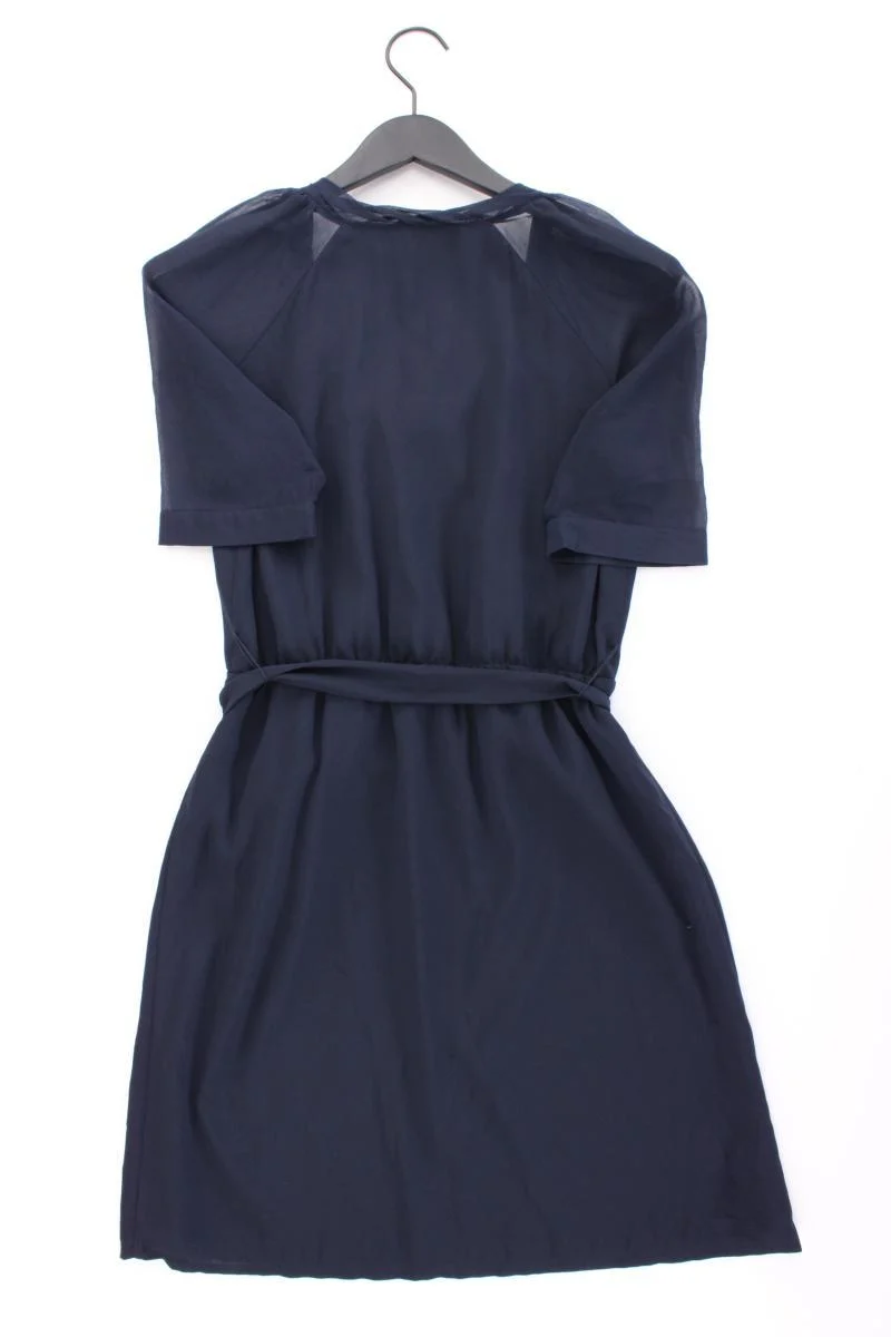 Mexx Chiffonkleid Gr. 36 mit Gürtel Kurzarm blau aus Polyester