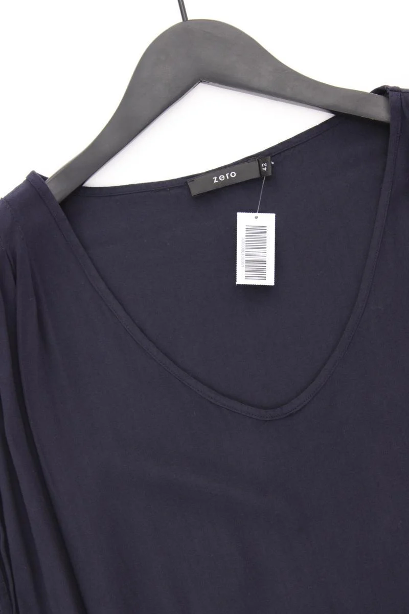 Zero Kurzes Kleid Gr. 42 Kurzarm blau aus Viskose