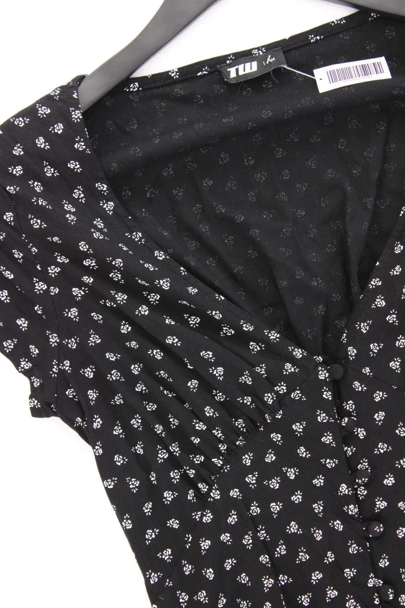 Vintage Maxikleid Gr. S mit Blumenmuster Kurzarm schwarz