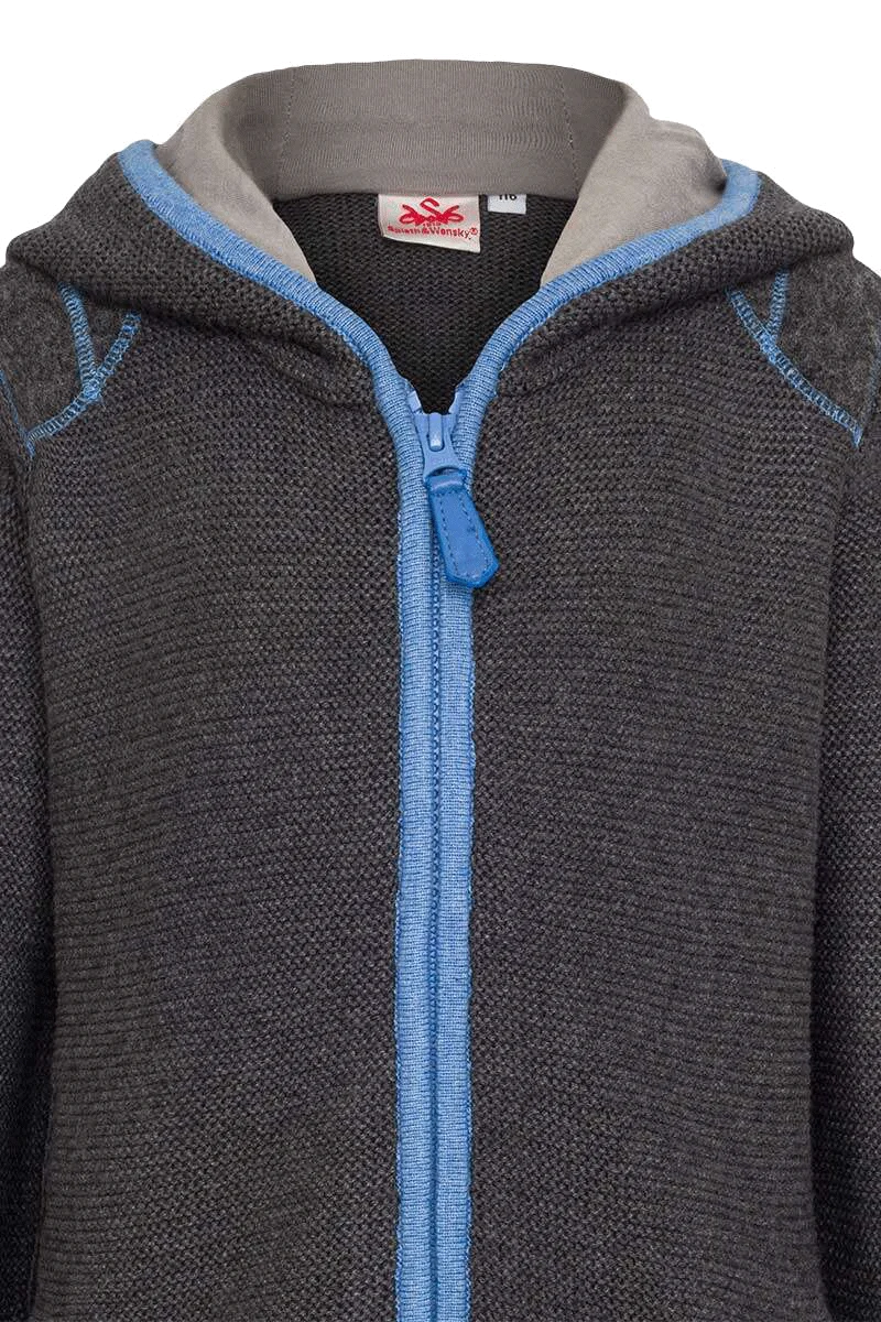 Kinder Kapuzen-Strickjacke mit Walk