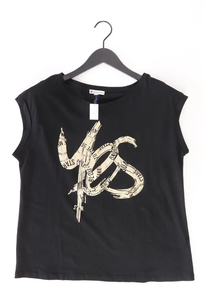 Street One Printshirt Gr. 40 Kurzarm schwarz aus Baumwolle