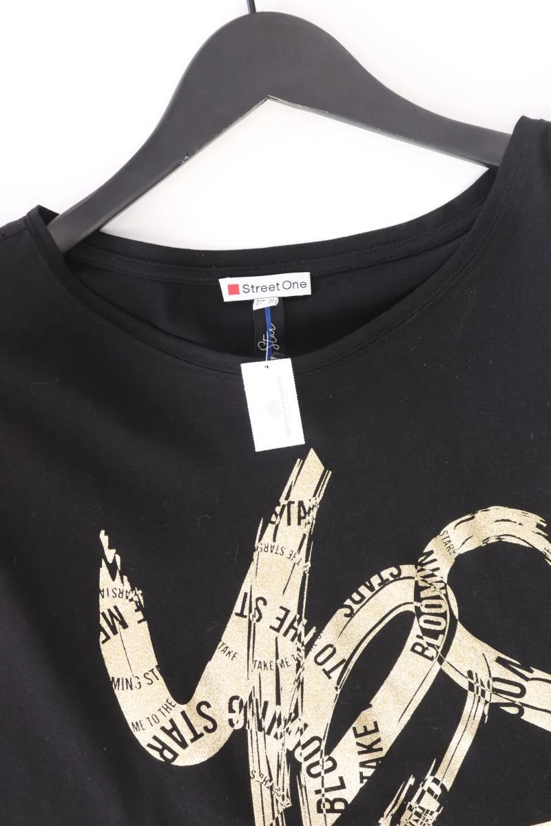 Street One Printshirt Gr. 40 Kurzarm schwarz aus Baumwolle
