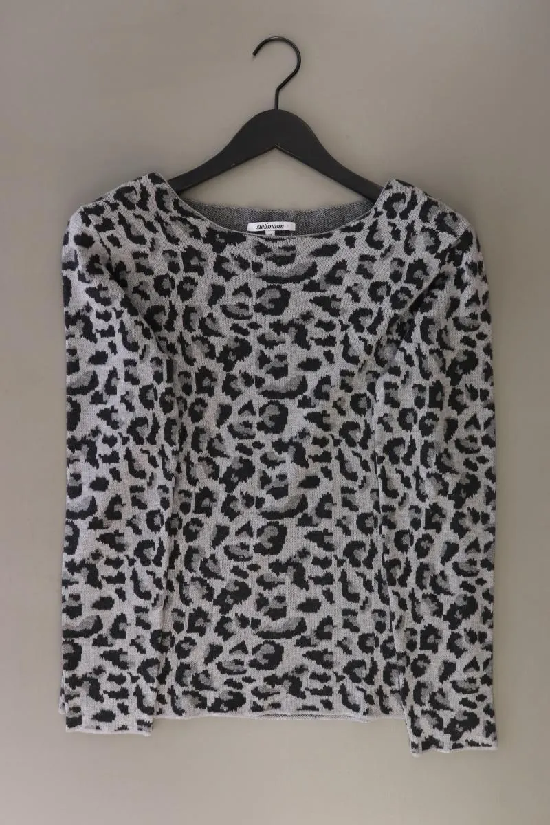 Steilmann Pulli mit Leomuster Gr. 38 mit Tierdruck grau aus Polyester
