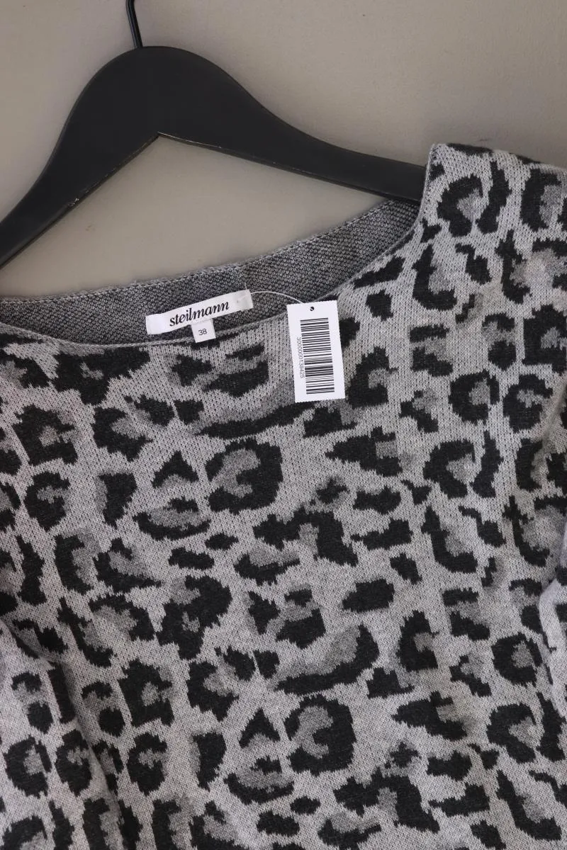 Steilmann Pulli mit Leomuster Gr. 38 mit Tierdruck grau aus Polyester