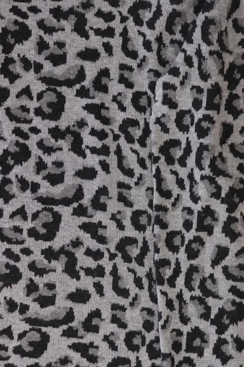 Steilmann Pulli mit Leomuster Gr. 38 mit Tierdruck grau aus Polyester