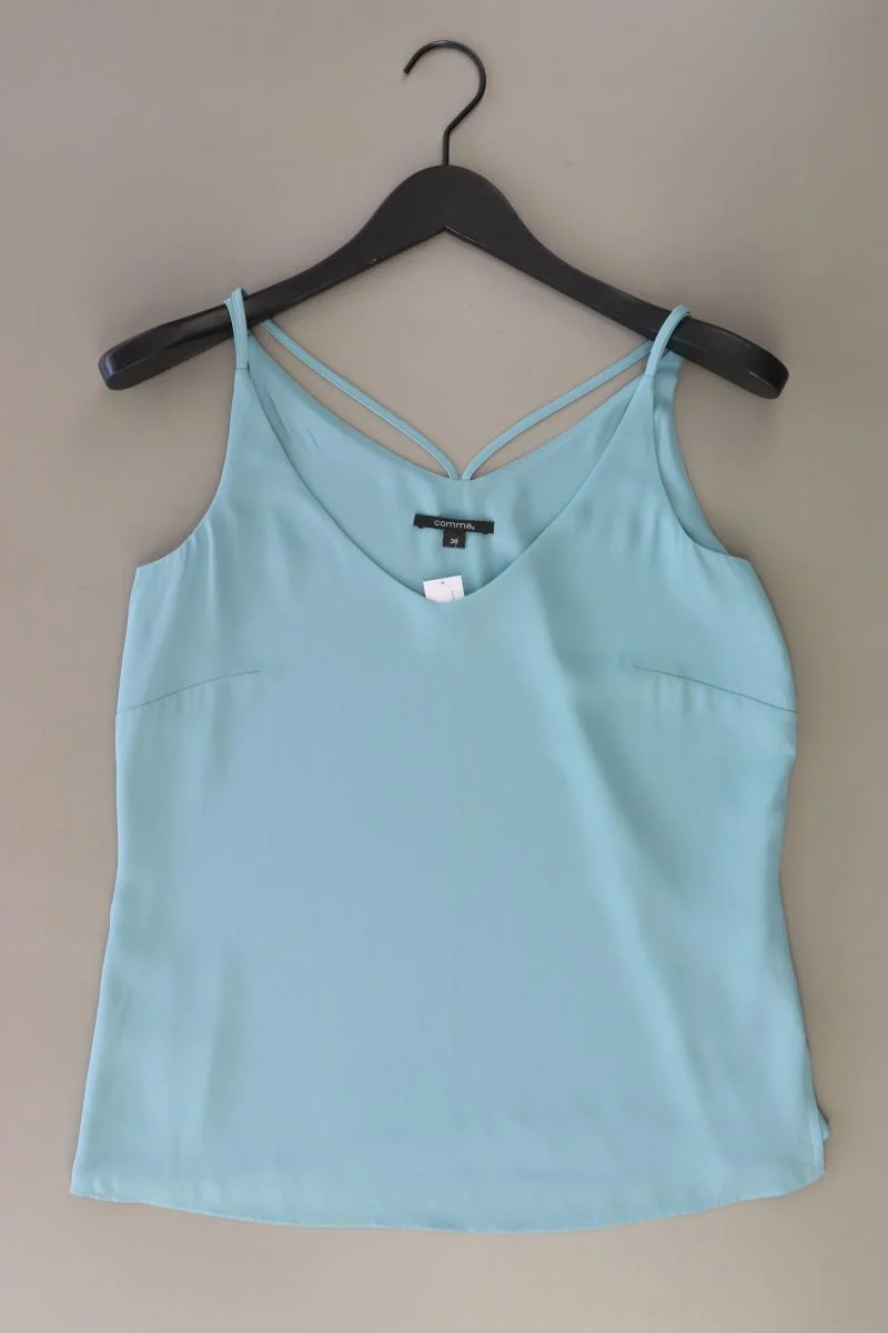comma, Spaghetti-Top Gr. 36 neuwertig blau aus Polyester