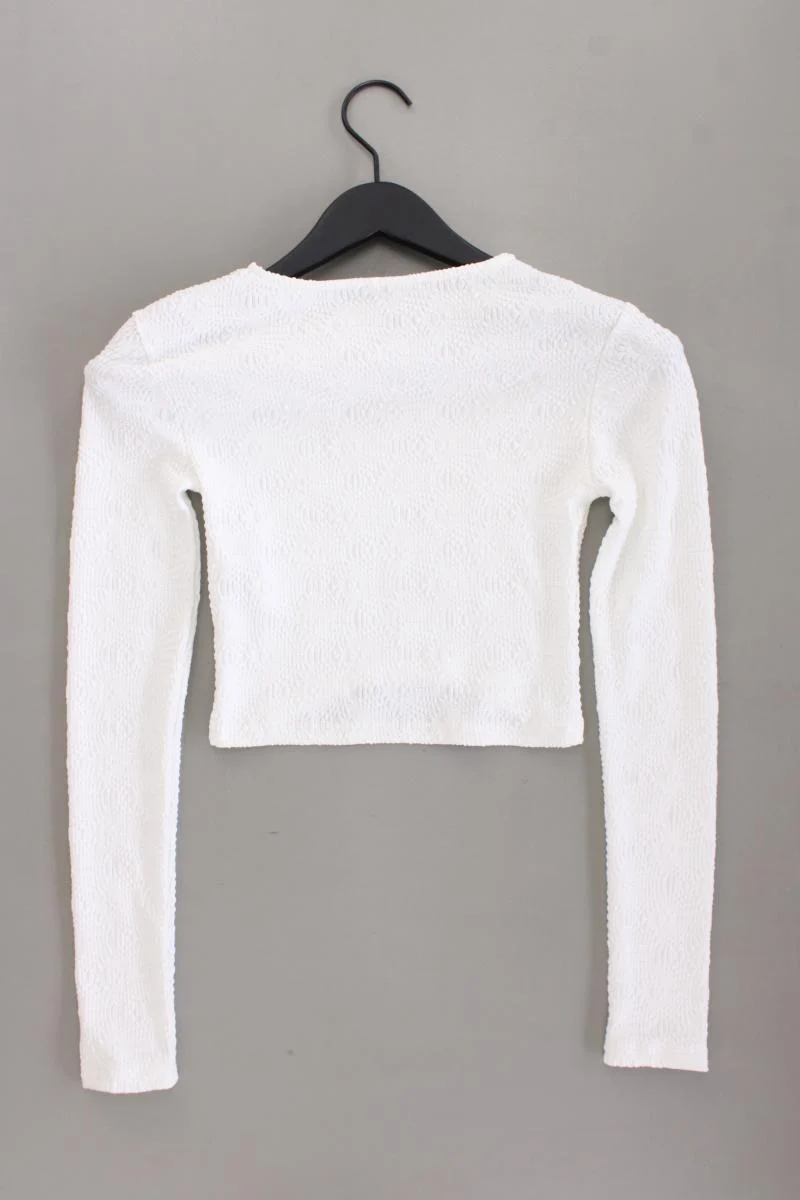 Zara Cropped Shirt Gr. S Langarm weiß aus Polyester