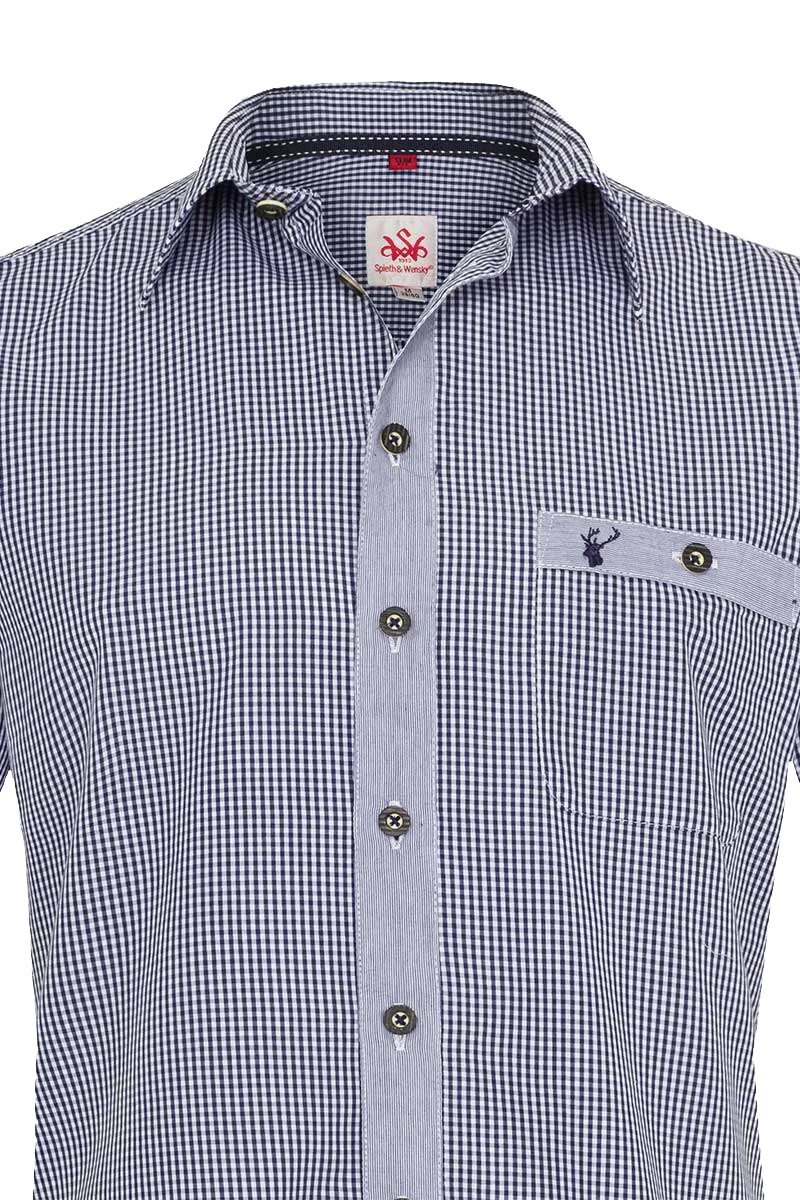 Trachtenhemd Kurzarm Slim Fit kariert