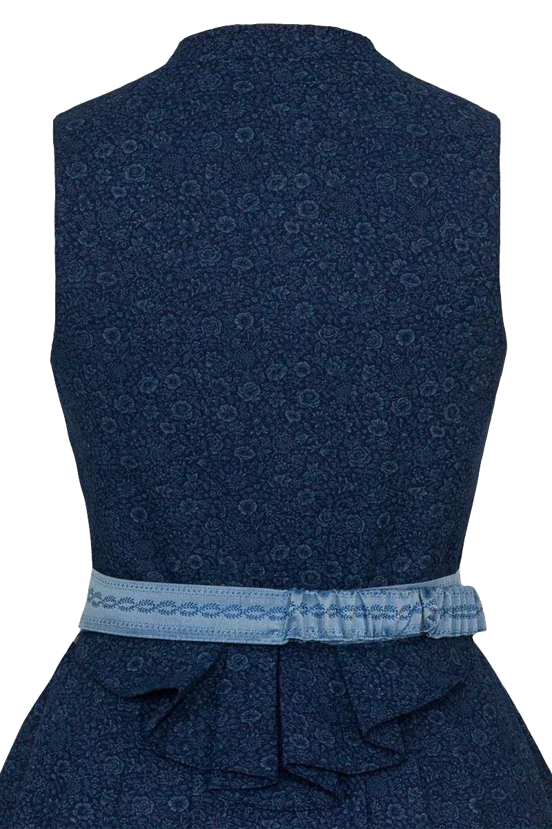 Baumwolldirndl hochgeschlossen mit Broschenschürze