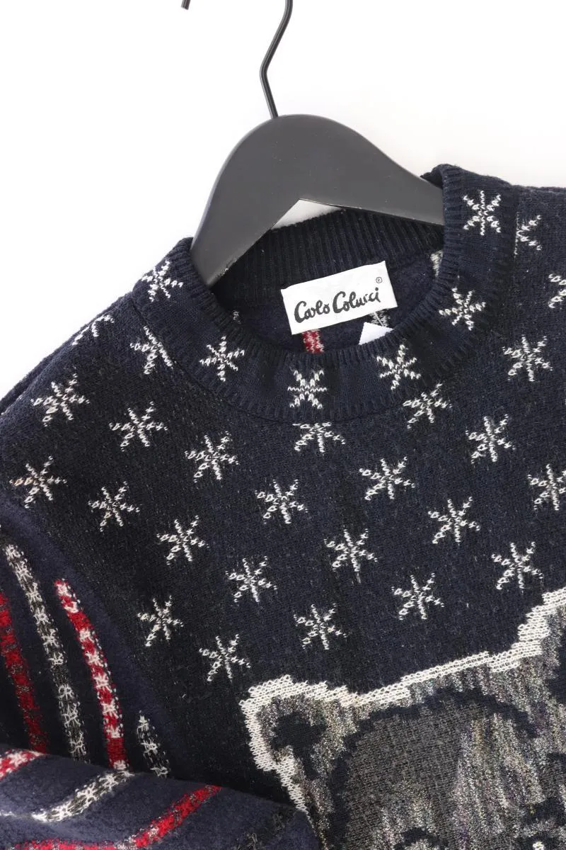 Carlo Colucci Wollpullover für Herren Gr. 54 Vintage blau
