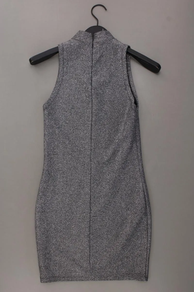 Zara Abendkleid Gr. S neuwertig Ärmellos mit Glitzer silber aus Polyester