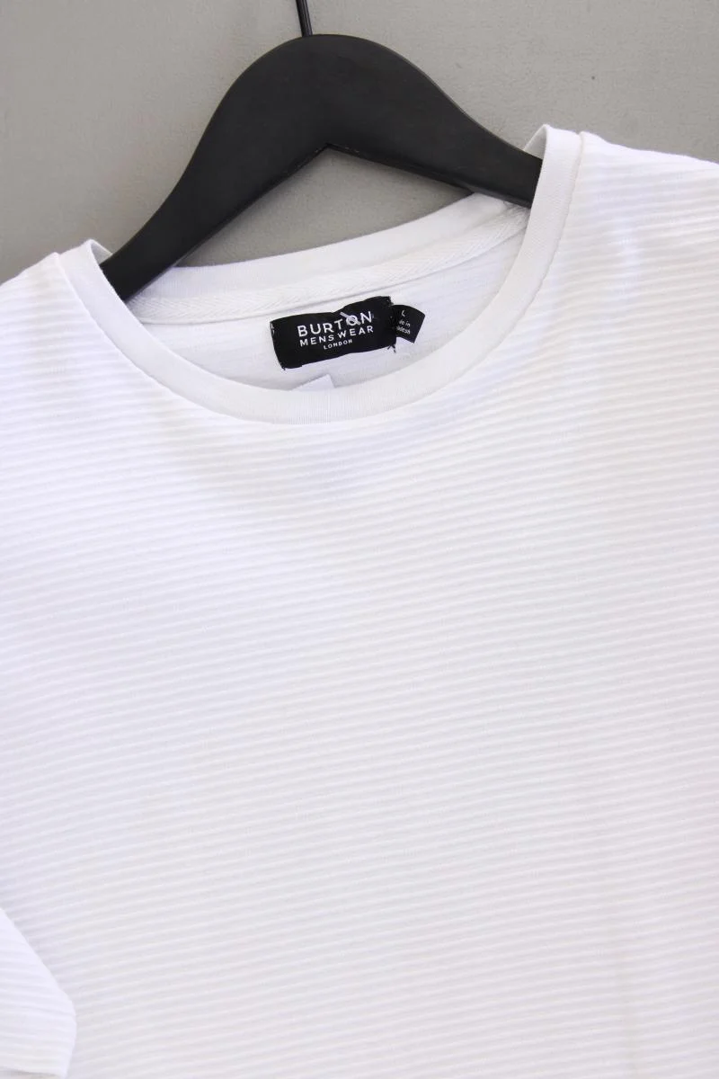Burton T-Shirt für Herren Gr. L Kurzarm weiß aus Baumwolle