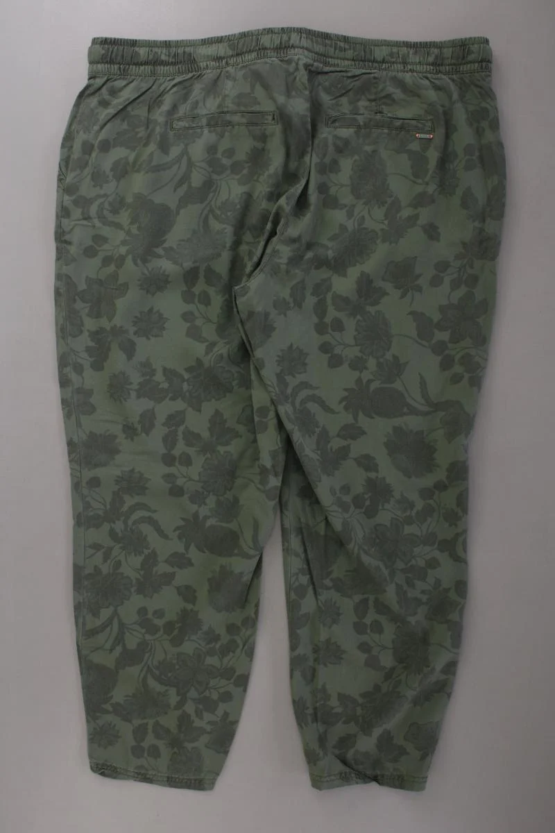 Street One Stoffhose Gr. 50/L28 mit Blumenmuster olivgrün