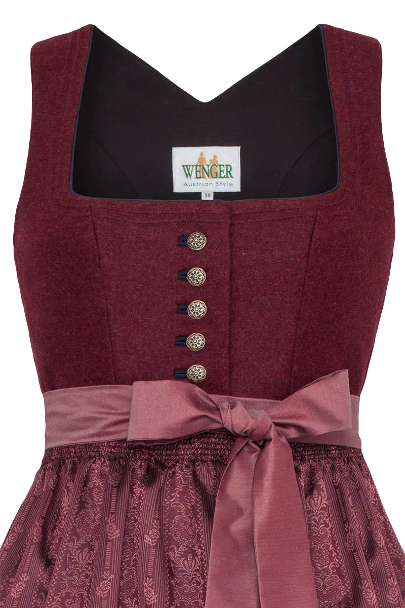 Lodendirndl weinrot blau