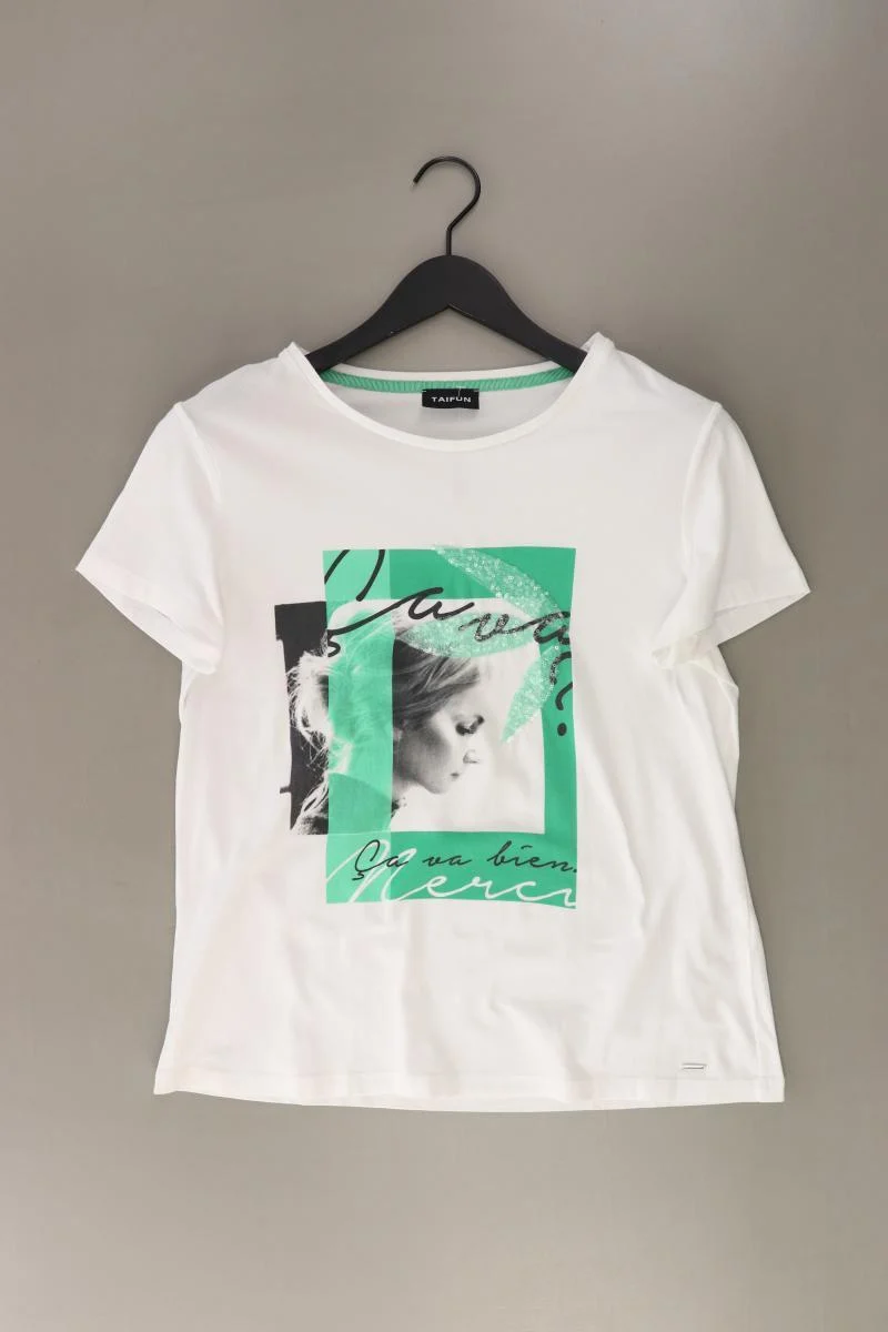 Taifun Printshirt Gr. 40 Kurzarm weiß