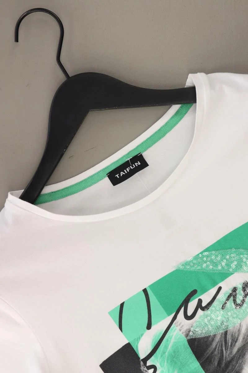 Taifun Printshirt Gr. 40 Kurzarm weiß