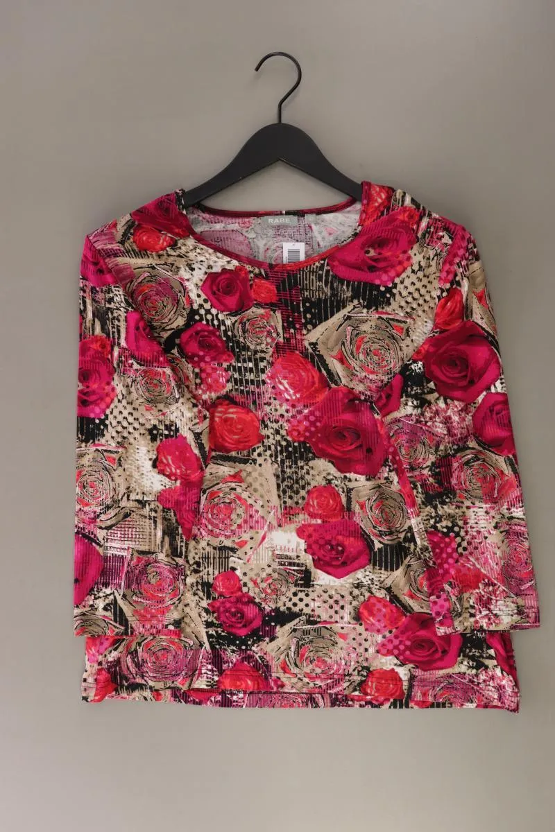 Rabe Printshirt Gr. 42 mit Blumenmuster 3/4 Ärmel pink aus Viskose