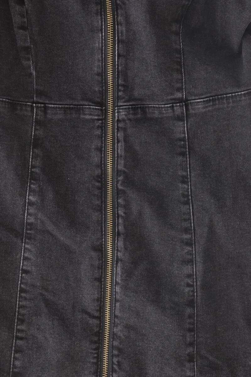 COSTES Jeanskleid Gr. S Träger grau