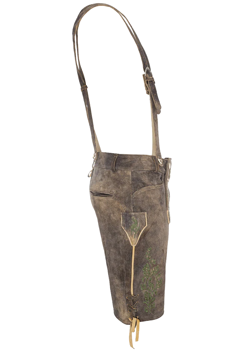Kurze Herren Lederhose mit Gürtel und Träger