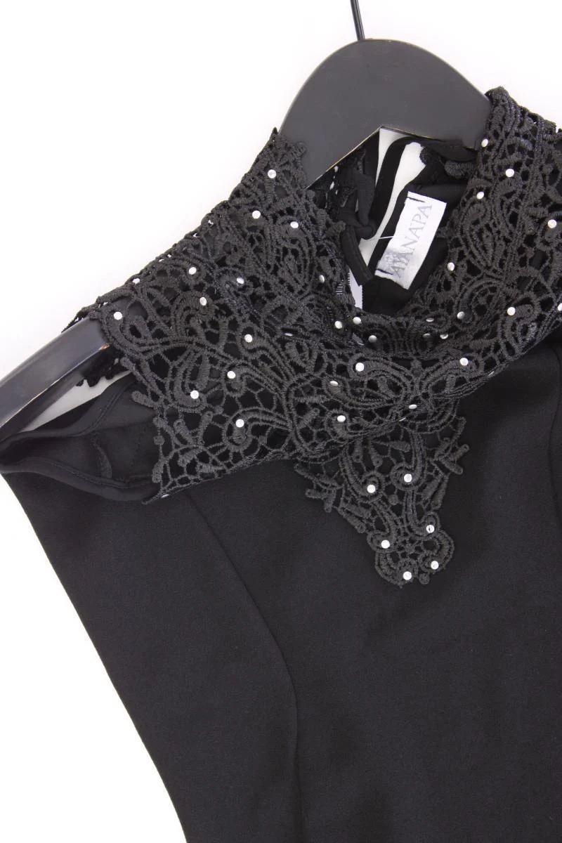 Ayanapa Abendkleid Gr. US 8 (S) neuwertig Kurzarm schwarz aus Polyester