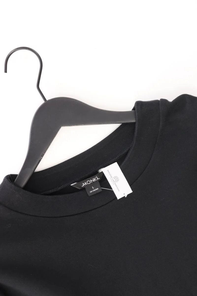 Monki T-shirt kleid Gr. L 3/4 Ärmel schwarz aus Baumwolle