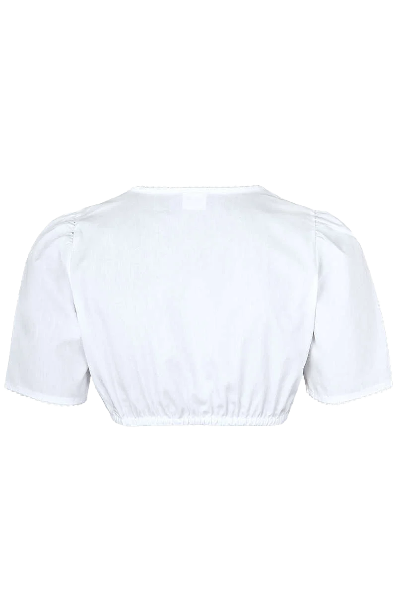 Dirndl-Bluse mit rundem Ausschnitt weiss