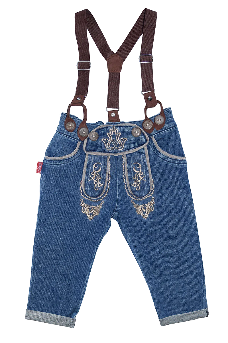 Baby Jeans Lederhosenstyle mit Hosenträger