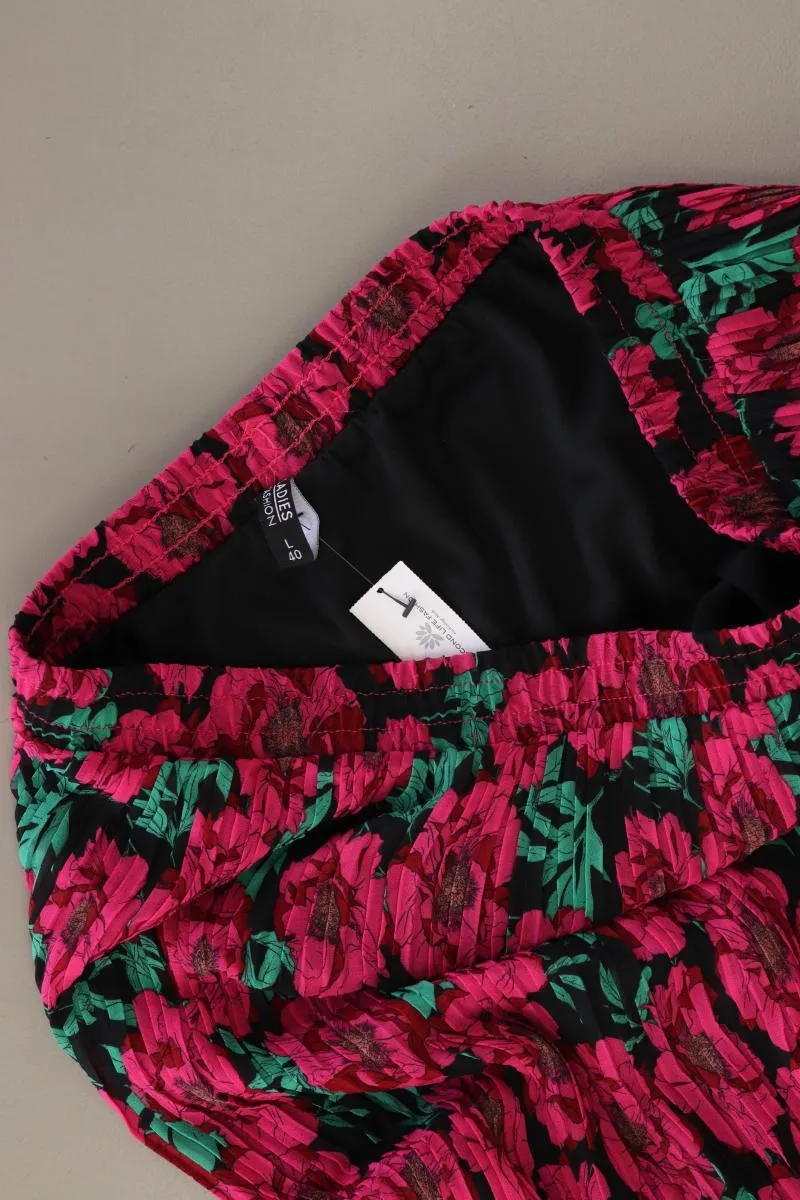Ladies Fashion Plissée Rock Gr. 40 mit Blumenmuster pink aus Polyester