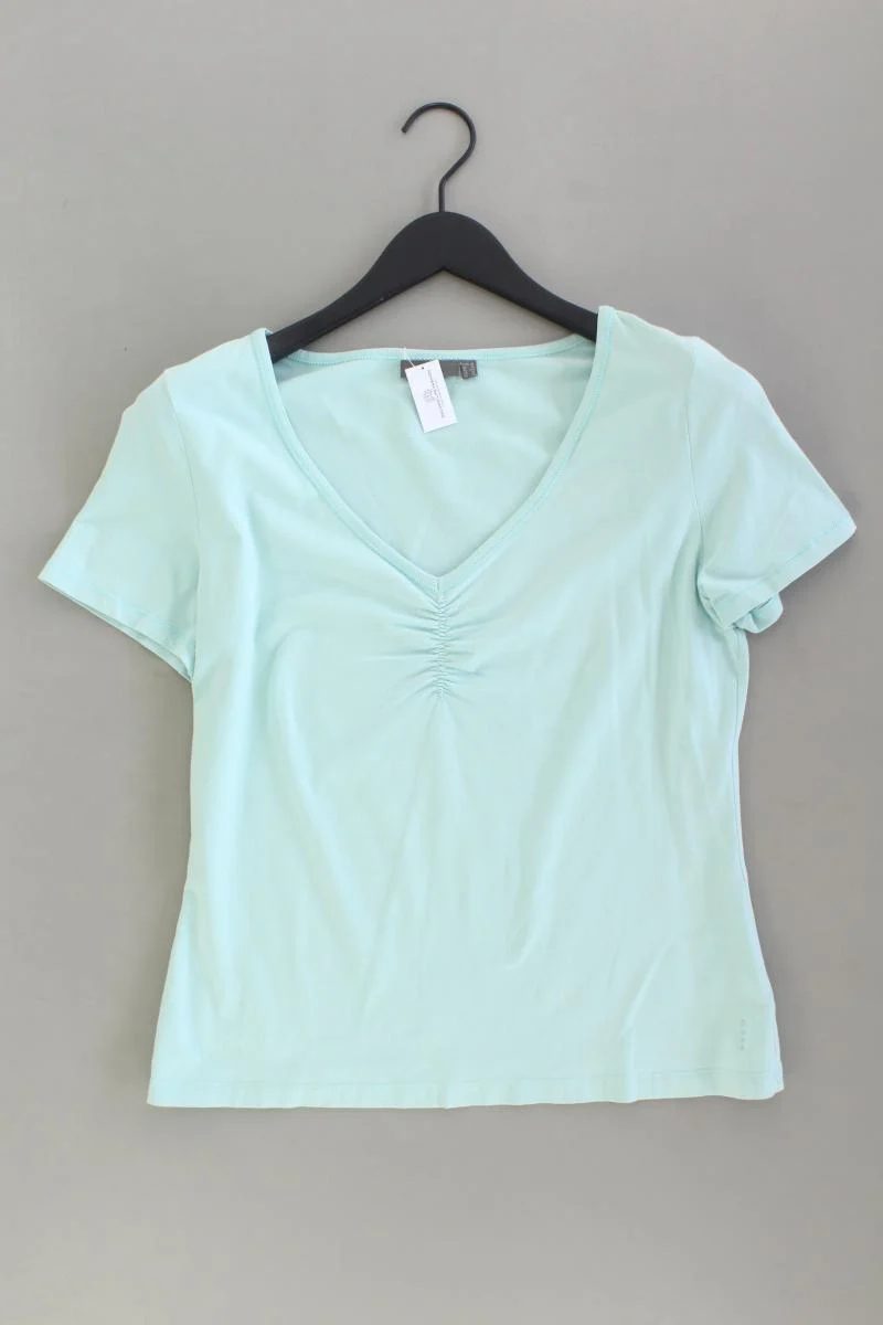 Mexx Shirt mit V-Ausschnitt Gr. XL Kurzarm türkis aus Baumwolle