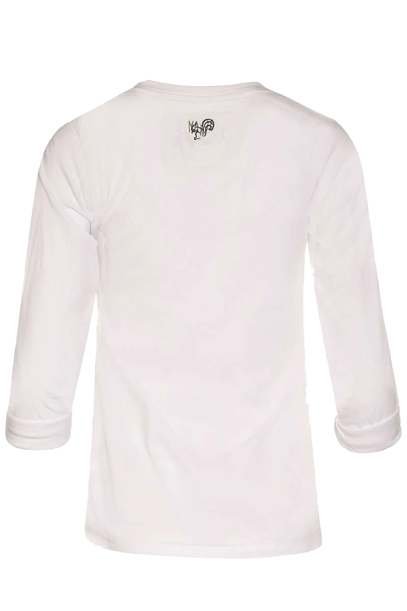 Damen Trachten-Shirt mit 3/4-Arm mit Pailetten-Applikationen