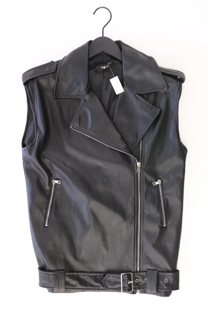 Most Wanted Kunstleder Weste Gr. XS neuwertig mit Gürtel schwarz aus Polyester