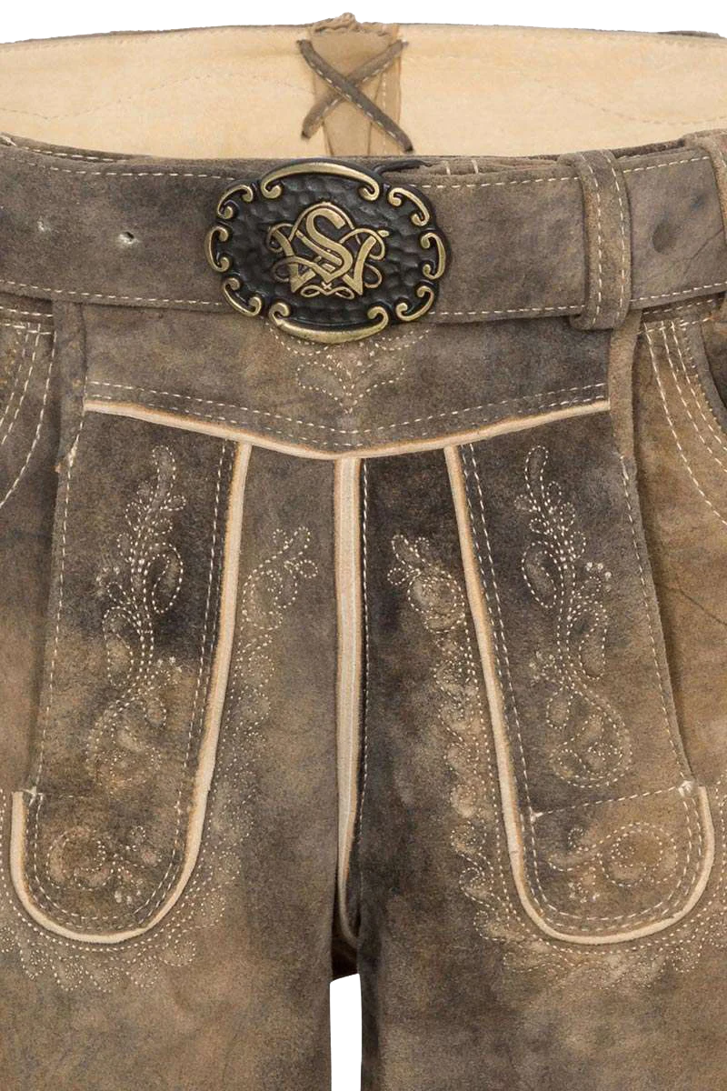 Herren Lederhose kurz mit Gürtel