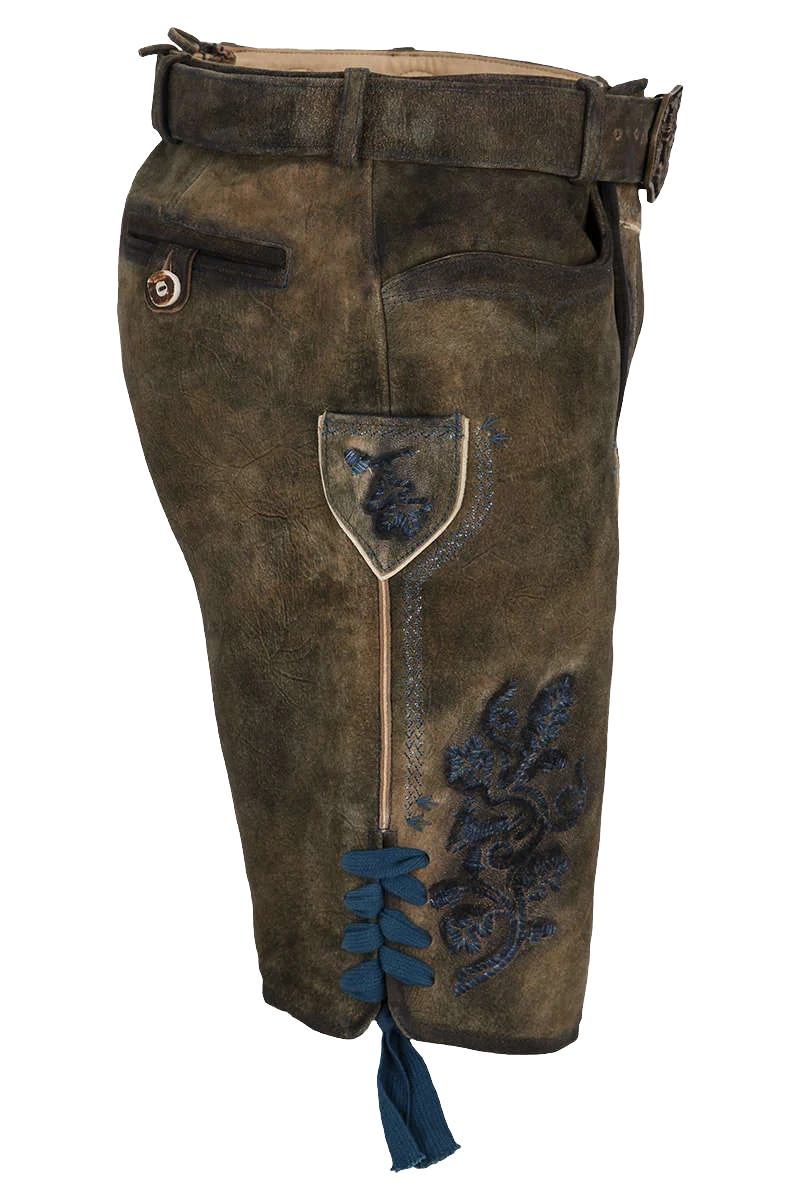 Herren Lederhose kurz mit Gürtel