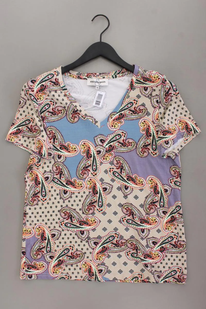 &Co Woman Printshirt Gr. XL mit Paisleymuster neuwertig Kurzarm mehrfarbig