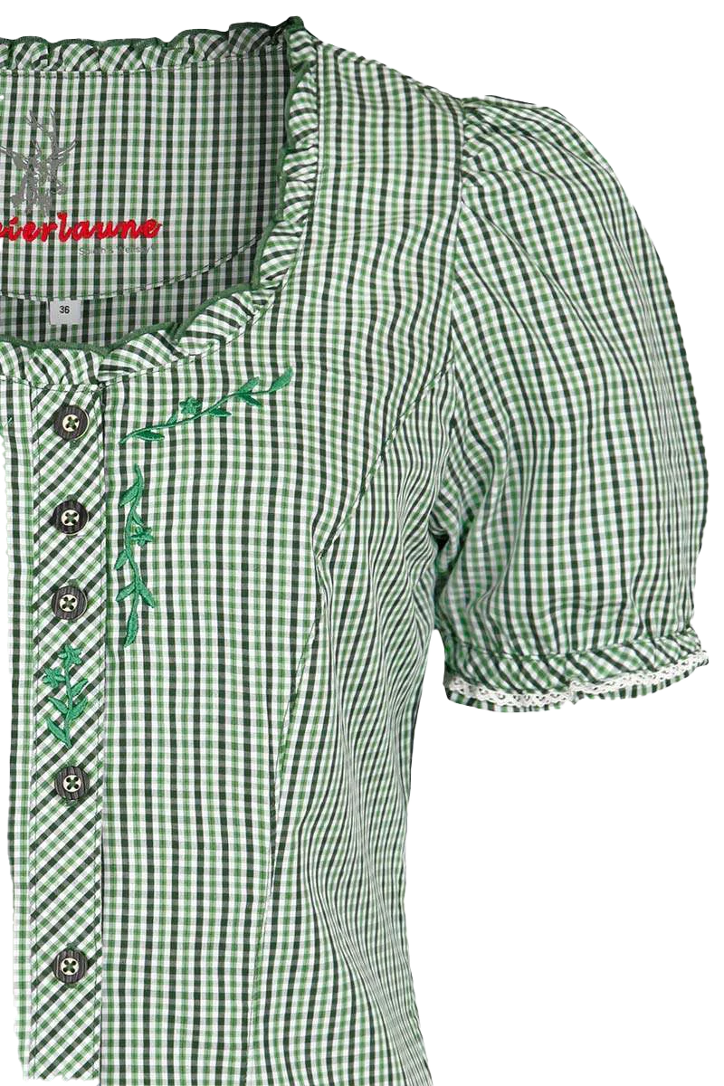 Trachten Miederbluse mit Stickerei kariert